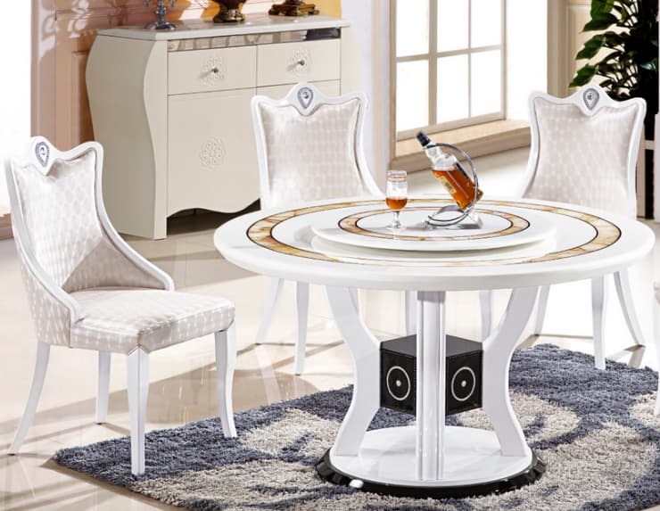 sell marble dining table with lazy Susan furniture